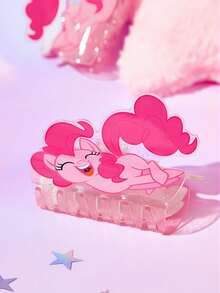 My Little Pony X SHEIN 时尚可爱卡通粉色小马宝莉闪亮发夹，适合浓密头发，居家、沐浴、美容护理、盘发和造型都非常适用。 - 粉色 - 查看 6