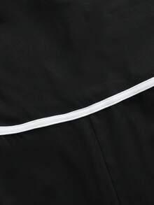 Islaluna Black & White Splice Jumpsuit, Waist Cinched Silhouette, Accentuates Body Proportions - Black and White - View 3