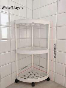 3/4/5 Tier Corner Shelf, Waterproof Rust-Proof Plastic Vertical Rack For Clothes, Shoes, Storage, Suitable For Kitchen, Living Room, Bathroom, Available In White/Black, Ideal Home Storage Solution Bathroom - Multicolor - View 11
