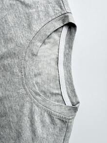 Velminro 男士休闲字母印花圆领短袖家居服上衣，夏季 - 灰色 - 查看 5