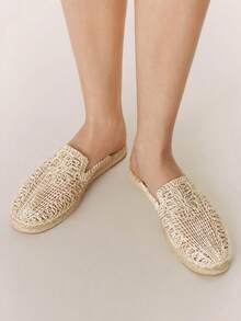 Styleloop Women's Vacation Casual Woven Slip-On Flats - Apricot - View 2