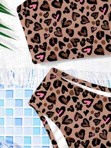 SHEIN 少女休闲简约修身吊带背心和三角比基尼泳衣套装，适合夏季穿着 - 彩色 - 查看 7