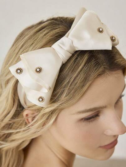 MOTF PREMIUM THREE-DIMENSIONAL BIG BOW SOLID COLOR HEADBAND