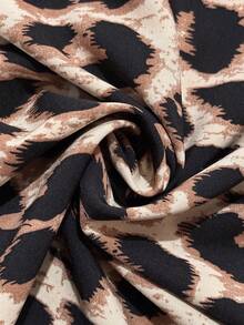 Juhart Elegant And Casual One-Neck Autumn Jumpsuit For Plate-Sized Women Leopard Print Pants Wide Leg Pants Curve Cheetah Print Outfit Women Animal Print Plus Size - Black - View 8