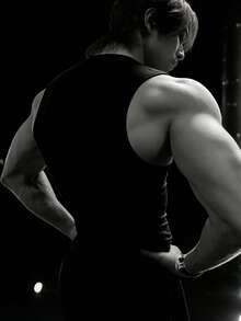 GymBeat Men's Geometric Print Casual Fitness Sports Tank Top - Black - View 2