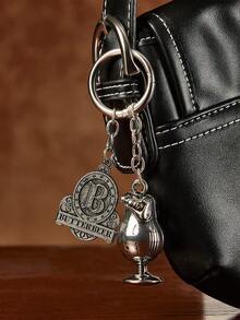 HARRY POTTER X SHEIN 黄油节啤酒锌合金包饰，复古做旧银色钥匙扣，吊坠，纪念品，收藏品，礼品，钱包，书包，背包，汽车配件 - 彩色 - 查看 2