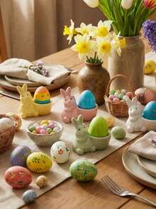 Cirelle 1 Stück Keramik Eierbecherform Hase - Süßer Frühstückseierhalter für Ostern, frische & einfache Tischdekoration - Mehrfarbig - Übersicht 4