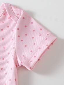 SHEIN Playful Pals 女童夏季三件套，女婴波点短袖轻薄百搭套装 - 彩色 - 查看 6