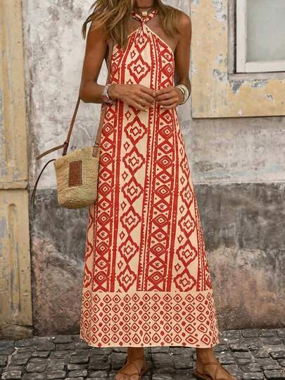 Brillora Women's Loose Sleeveless Backless Fashion Long Dress, Summer,Vacation,Vacation Style,Beach Vacation Outfits For Women, Boho Wedding Guest Dress, Long Vacation Dress,Cruise Outfits,Summer Holiday Outfits,Holiday Outfits For Women,Summer Vacation Outfits,Casual Women Outfits,Casual Sets For Women,Holiday Shopping Dresses, School Outfits, Very Simple Attire, Women's Country Clothing, Office Attire, Old Money Attire, Teacher Attire, Date Attire, Graduation Season, Casual Dresses, Summer/Spring Dresses,Woman Easter Dress, Plain/Plaid/Striped/Casual