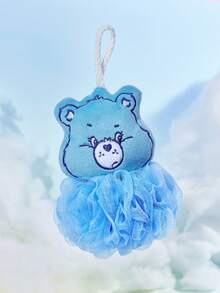 SHEIN X Care Bears 1个可爱卡通蓝色爱心熊洗澡球，洗澡海绵，超柔软泡沫网状，带挂绳。 - 藍色 - 查看 4