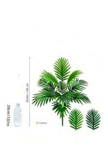 大型槟榔树仿真热带植物，尺寸可选68厘米、95厘米或125厘米，逼真的仿真棕榈树，配有耐用塑料叶片，适用于室内外家居、办公室、花园、派对装饰，易于维护，抗紫外线。 - 綠色 - 查看 13