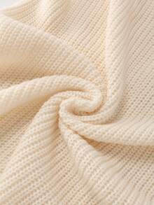 Franclia 女士单排扣麻花针织休闲背心 - 杏色 - 查看 6