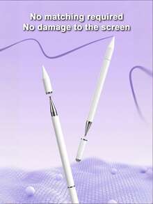 Teckwe 1支高精度电容式触摸屏笔，书写绘画流畅，兼容智能手机、平板电脑，适用于办公、学习、商务、日常使用，便携可重复使用，超灵敏小工具 - 查看 2