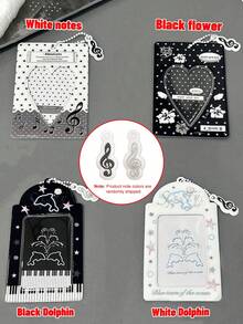 黑白灰色PVC卡套追星偶像小卡片饭卡校园卡ins收纳展示卡包挂件 - 彩色 - 查看 6