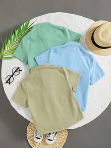 SHEIN 3PCS Young Boys Shirts,Kids - Multicolor - View 2
