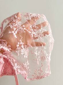 INAWLY 女士度假沙滩花卉刺绣网纱露背吊带上衣 - 粉色 - 查看 6