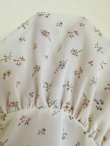 CovetEZ Women's Casual Ditsy Floral Shirt, Summer - White - View 7