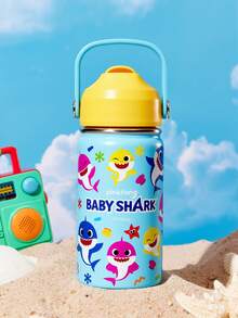 BABY SHARK X SHEIN Cartoon Pattern 360ml Insulated Cup With Straw And Spill-Proof Lid, Suitable For Travel, Tourism, And School - Multicolor - View 2
