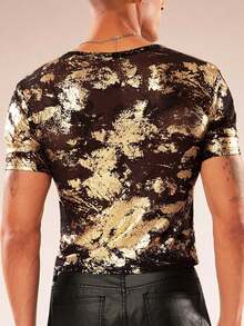 FeverCity Camiseta casual de verano de corte slim, de cuello redondo y manga corta para hombre - Multicolor - Ver 3