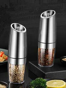 Teckwe 1. Máy xay muối và tiêu điện cảm ứng trọng lực, máy xay tự động mini, độ mịn có thể điều chỉnh, chất liệu thép không gỉ bền bỉ, thao tác bằng một tay, dụng cụ xay hiệu quả, dùng trong nhà bếp, sử dụng hàng ngày, nấu ăn, nướng BBQ, tiệc tùng, lễ hội, dụng cụ nhà bếp thiết yếu, vật dụng gia đình phổ biến. Người mua cần mua thêm 6 pin AAA. - Nhiều màu - Xem 6