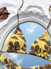 Swim Mod Bộ bikini hai mảnh dây mảnh in họa tiết ngẫu nhiên dành cho nữ, trang phục đi biển mùa hè. - Nhiều màu - Xem 4