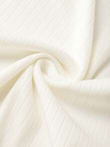 Franclia Camiseta de tirantes acanalada con cuello de chal, ajustada y con media cartera, para mujer, para primavera/verano - Blanco - Ver 6