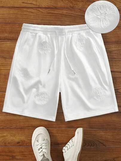 HIMLAND 男士休闲通勤街头时尚校园运动刺绣短裤