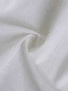 Easowa Áo sơ mi nữ công sở dáng rộng, thanh lịch, chất liệu 100% cotton, cổ bèo nhún, tay phồng, viền hoa, thích hợp cho mùa xuân/hè. - trắng - Xem 6