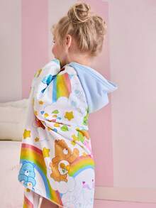 SHEIN X Care Bears 1件可爱卡通印花连帽浴巾，以忍者神龟为主题，采用超细纤维材质，吸水性强，不掉毛，适合沐浴、游泳、海滩等场合。 - 藍白色 - 查看 8