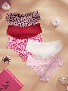 Eraneu 5 chiếc/gói Quần lót nữ cạp chun thoải mái thường ngày - Nhiều màu - Xem 2