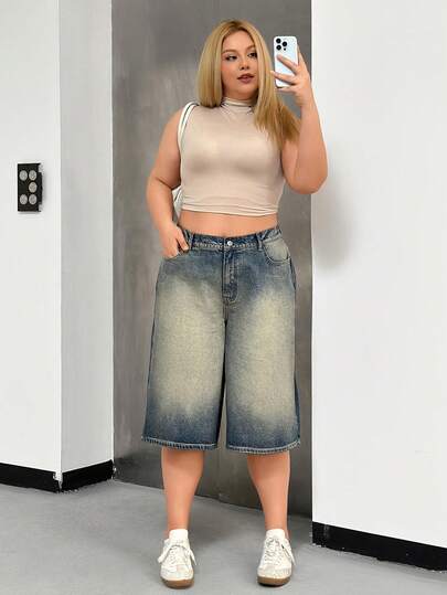 SHEIN 100% Baumwolle Damen Jeans Shorts in Große Größen