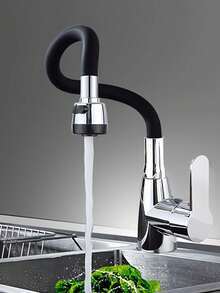 1PC 360° Swivel Kitchen Faucet Single Handle Cold Hot Water Mixer Tap Polished Finish Ceramic Valve Deck Mount For Modern Kitchen Bathroom - Multicolor - View 8