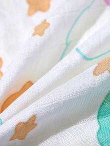 SHEIN X Care Bears 2条装 100*100厘米 夏季天然竹纤维幼儿婴儿毯/襁褓毯/透气柔软纱布毛巾，多功能，适合儿童使用 - 彩色 - 查看 7