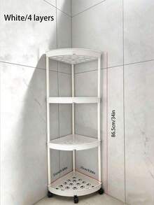 3/4/5 Tier Corner Shelf, Waterproof Rust-Proof Plastic Vertical Rack For Clothes, Shoes, Storage, Suitable For Kitchen, Living Room, Bathroom, Available In White/Black, Ideal Home Storage Solution Bathroom - Multicolor - View 14