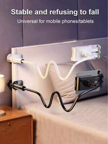 Teckwe 75cm/100cm/120cm 360° Rotating Mobile Phone & Tablet Holder, Spiral Base Slouchy Bracket Phone Holder For Bed And Desk Use Compatible With IPhone, Android Phone, Gift For Birthday, Family, Friends 360 Degree Rotating, Bed Slouchy Stand - View 1
