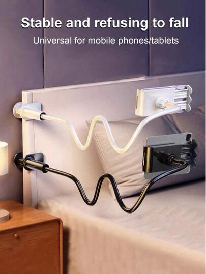 Teckwe Support rotatif 360° pour téléphone portable et tablette 75cm/100cm/120cm, support flexible à base spirale pour lit et bureau, compatible avec iPhone et téléphones Android, cadeau d'anniversaire pour la famille et les amis, support de lit rotatif à 360 degrés