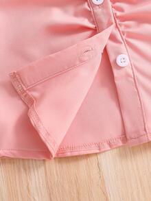 SHEIN Young Girls' White Sleeveless Crop Top, Versatile For Casual Outings, Parties, And Daily Wear - Pink - View 4