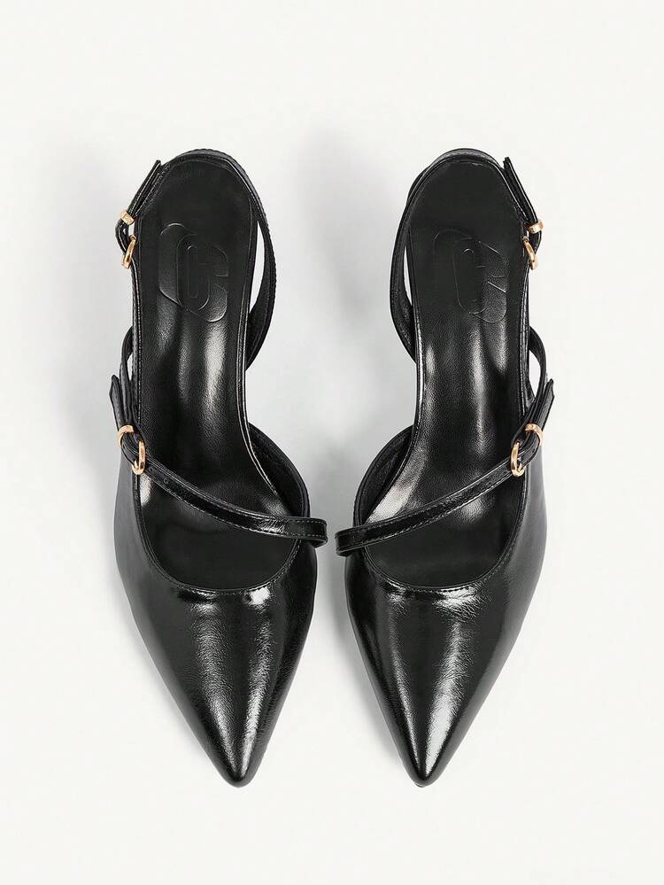 CUCCOO CHICEST Women's Pointed Toe Buckle Design Fashionable High Heels For Daily Wear