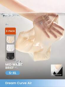 LUVLETTE 3条装无痕中腰透气女士内裤套装 - 黑色 - 彩色 - 查看 1