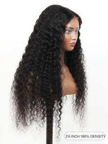 Glueless Wigs Brazilian Virgin Human Hair Pre Plucked Pre Cut 7x5 Lace Closure Wigs Put On And Go Deep Wave Curly Lace Front Wigs For Women Wet And Wavy Natural Hairline 180% Density - Natural Black - View 3