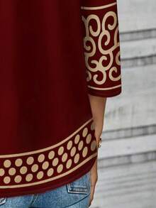 EMERY ROSE Áo sơ mi nữ, trang phục mùa hè cho nữ, trang phục đi nghỉ mát, áo nữ đi chơi, trang phục đi xem hòa nhạc đồng quê, áo mùa hè dễ thương, trang phục đi chơi, trang phục đồng quê, áo nữ đi chơi - Màu Đỏ Sâu - Xem 4