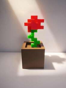 Joivida 1个像素玫瑰装饰品，独特的3D打印花卉摆件，塑料花卉制品，适用于床头柜、桌面、办公桌装饰、家具装饰，非常适合作为圣诞节、万圣节、复活节、情人节、生日礼物，独特而别致，是馈赠佳品的理想之选。 - 盆栽擺件 - 查看 8