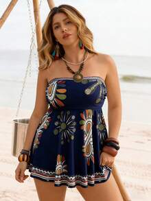 SHEIN Swim Lushore Bộ bikini hai mảnh cỡ lớn, kiểu áo hai dây, trang phục đi biển mùa hè tối giản dành cho nữ. - Nhiều màu - Xem 3