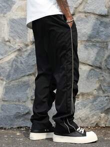 Manfinity Roghcode Quần phong cách đại học đường phố dành cho nam, mùa thu - màu đen - Xem 2