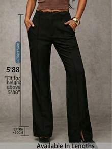 SHEIN Tall CURVE 新款加大码女式高个女孩黑色休闲蕾丝拼接阔腿裤，高腰设计，显瘦显腿长，适合高个女性。适合所有季节和场合，适合高个女孩和女性，夏季阔腿裤，夏季休闲装，夏季度假装，女士长裤，春季装，阔腿裤，办公裤，优雅裤，休闲裤，夏季高腰显瘦阔腿裤，优雅女士礼服裤，优雅派对裤，女士优雅裤，优雅长裤，女士度假装，女士假日装，夏季假日装服装、夏季度假服装、女士休闲裤、女士性感裤、狂欢节服装、2026年狂欢节女士造型、2026年狂欢节女士服装、狂欢节女士服装 - 黑色 - 查看 7