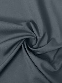 Rafferiza Contrast Color Embroidered Mandarin Collar Rhinestone Embellished Loose Women Long Dress - Grey - View 5