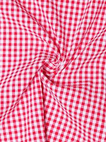 GlowEve 女士格子吊带扭结设计短裙 - 紅色 - 查看 6