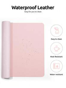 1 pieza Alfombrilla de escritorio grande, impermeable, antideslizante y resistente al aceite, con protección ocular de color rosa, para niños, escritorio de computadora, regalo de Navidad, decoración de oficina en el hogar - Tapete de mesa rosa - Ver 6