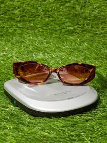 1pc/2pcs Plastic Geometric Cat Eye Frame Bohemian Style Summer Beach Holiday Travel UV Protection Women Sunglasses - Hawksbill - View 1