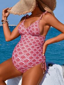 Swim Vcay Traje de baño de una pieza con estampado todo sobre para embarazadas - Multicolor - Ver 4